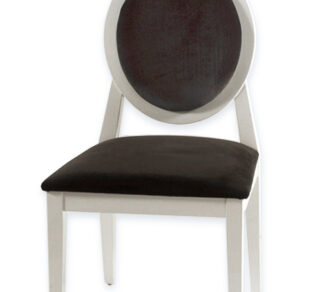 Καρέκλα Louis Λευκή Λακα Μαύρο Βελούδο