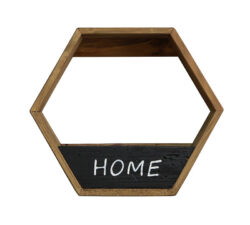 Ράφι με ξύλινο εξάγωνο πλαίσιο & print "Home"