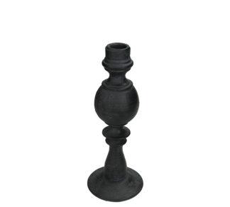 Κηροπήγιο πολυρέζιν, παλαιωμένο μαύρο,22cm