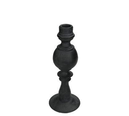 Κηροπήγιο πολυρέζιν, παλαιωμένο μαύρο,22cm