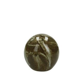 Γυάλινη μπάλλα / πρες παπιέ καφέ χρ.,8cm