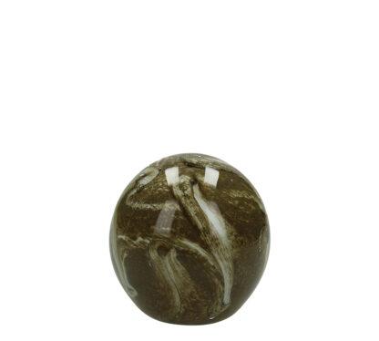 Γυάλινη μπάλλα / πρες παπιέ καφέ χρ.,8cm