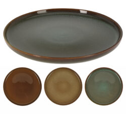 Ρηχό πιάτο stoneware "reactive glaze"