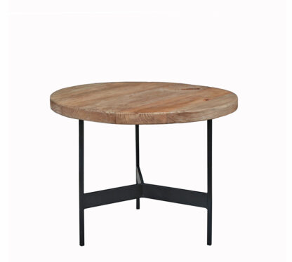 Στρογγυλό side table, μασίφ καπάκι μεταλ.βάση δ.50x39cm