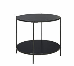 Στρογγυλό side table με ράφι