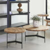 Στρογγυλό side table, μασίφ καπάκι μεταλ.βάση δ.50x39cm - Image 2