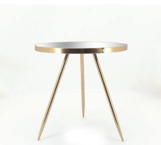 Στρογγυλό Side table με καθρέπτη 50.5x50cm