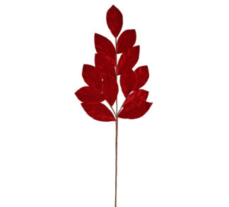 Διακοσμητικό κλαδί με κόκκινα βελούδινα φύλλα