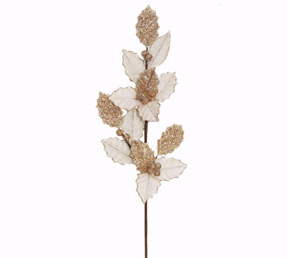 Holly leaf spray Rose/Gold