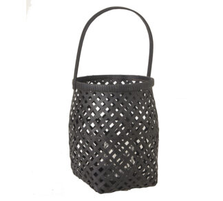 Φανάρι rattan (με γυαλί) μαύρο 28