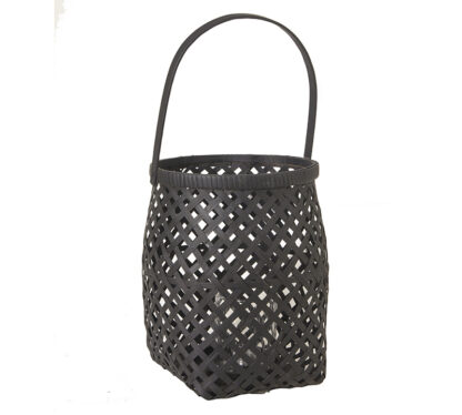 Φανάρι rattan (με γυαλί) μαύρο 28