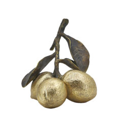 Kλαδί  με 3 λεμόνια χρυσό 17cm