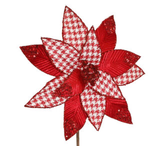 Poinsttia check design Red Whited.29cm