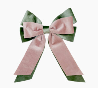 Velvet deco ribbon Pink Green