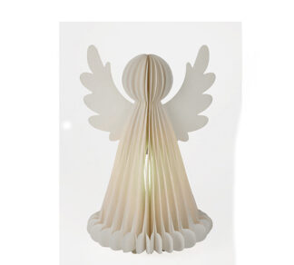 Άγγελος χάρτινος με φως&timer λευκός