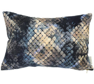 Βελούδινο μαξiλάρι "Snake" μπλε/χρυσό