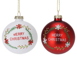 Γυάλινη μπαλλα "Merry Xmas"2χρ.