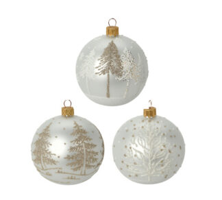 Γυάλινη χειροποίητη μπάλλα σχ.έλατο