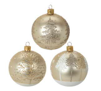 Γυάλινη χειροποίητη μπάλλα σχ.έλατο