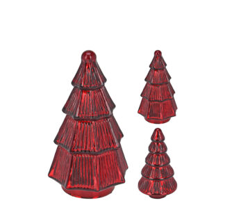 Γυάλινο επιτραπέζιο έλατο κόκκινο 11x20cm