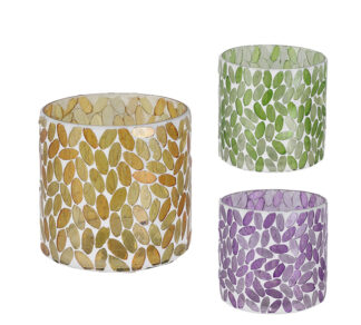 Γυάλινο κηροπήγιο ρεσό mosaic σε 3χρμ.