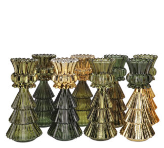 Γυάλινο ρεσώ σχ.έλατο πράσινο-χρυσό 28cm