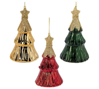 Γυάλινο στολίδι σχ.έλατο σε 3 χρ.