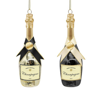 Γυάλινο στολίδι φιάλη σαμπάνιας