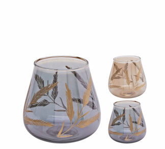 Γυάλινο φανάρι κεριού σε 2 χρωμ.