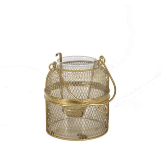 Γυάλινο φανάρι με μεταλλικό πλέγμα