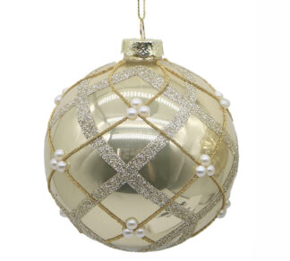 Γυαλ.μπάλλα καρώ σχέδιο με πέρλα