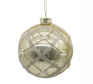 Γυαλ.μπάλλα καρώ σχέδιο με πέρλα