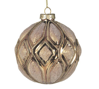 Γυαλ.μπάλλα οβάλ αναγλυφα σχ. Χαλκινη 10cm