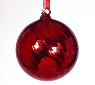 Γυαλ.μπάλλα σπιράλ κοκκινη 10cm