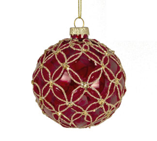 Γυαλ.μπάλλα σχ.μαργαρίτα κόκκινο χρ.8cm