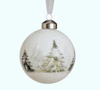 Γυαλ.μπάλλα χιονι & έλατο 8cm