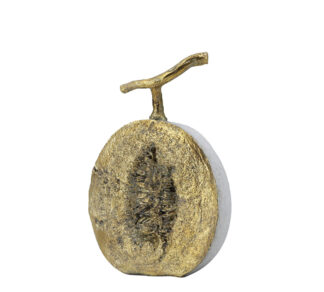 Διακοσμητικό εξωτικό φρούτο λευκό/χρυσό 17.5cm