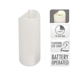 Κερι led με timer σε λευκο χρ.