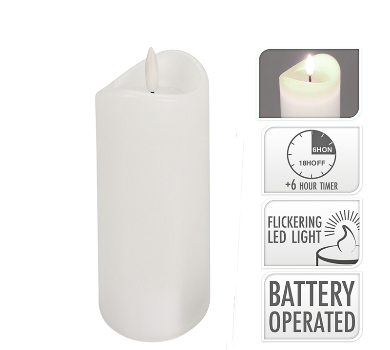 Κερι led με timer σε λευκο χρ.