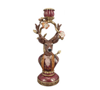 Κηροπήγιο μπαρόκ σχ.τάρανδος μπορντώ 30.5cm