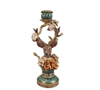 Κηροπήγιο μπαρόκ σχ.τάρανδος πετρόλ 30.5cm