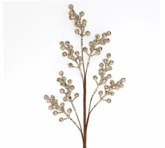 Κλαδί berries σαμπανί παγιέτες & χαντρες 66cm