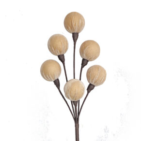 Κλαδί με μπάλλες αν.χρυσο βελούδο 42cm