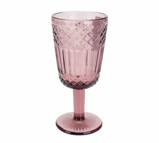 Κολονάτο ποτήρι κρασιού 300ml vintage pink 8x17cm