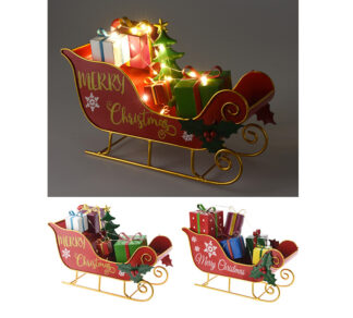 Μεταλ. Έλκηθρο με δώρα & 10Led