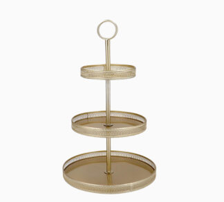 Μεταλλική 3πλή εταζερα σε χρυσό χρ.