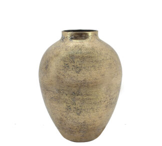 Μεταλλικό βάζο στρογγυλο αντ.χρυσό 24cm