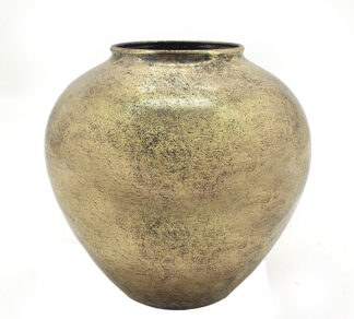 Μεταλλικό βάζο στρογγυλο αντ.χρυσό 27.5cm