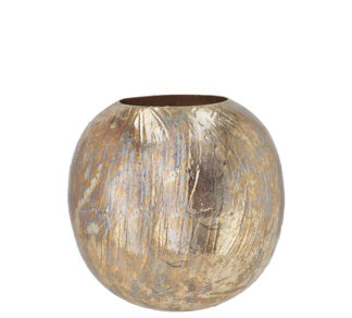 Μεταλλικό βάζο σχ.μπάλλα χρυσό χρ.