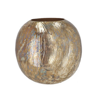 Μεταλλικό βάζο σχ.μπάλλα χρυσό χρ.